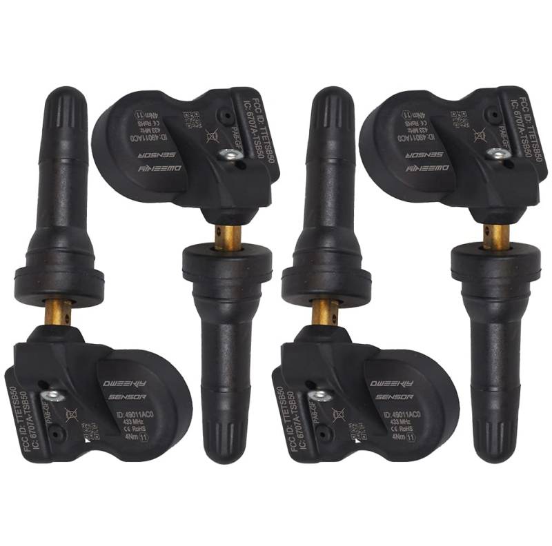 DWEEKIY 4 x RDKS/TPMS Sensoren – Reifendruckkontrollsystem passen für Opel Insignia B - Typ [Z18 / Z-B] - Zeitraum 08/2019 bis EOP* - Ein Satz bestehend aus 4 Sensoren mit Gummiventil schwarz von DWEEKIY