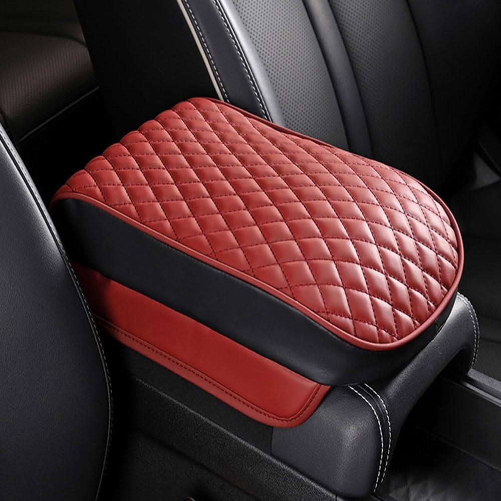 Auto Armlehnen Auflage für Fiat 500 Type 2012-2025, PU-Leder Auto Mittelkonsole Polster Memory Cotton Car Armrest Box Pad. von DWGVRBC