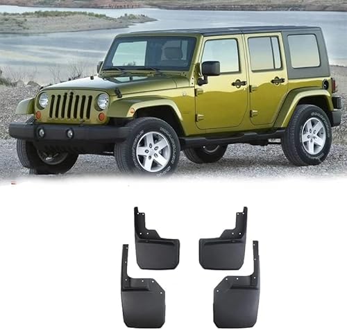 Auto Schmutzfänger für Jeep Wrangler Sahara JL JK 2004-2023, Vorder-und Hinterräder Kotflügel Spritzschutz Protektoren, Schlamm spritzwassergeschützte Platte. von DWGVRBC