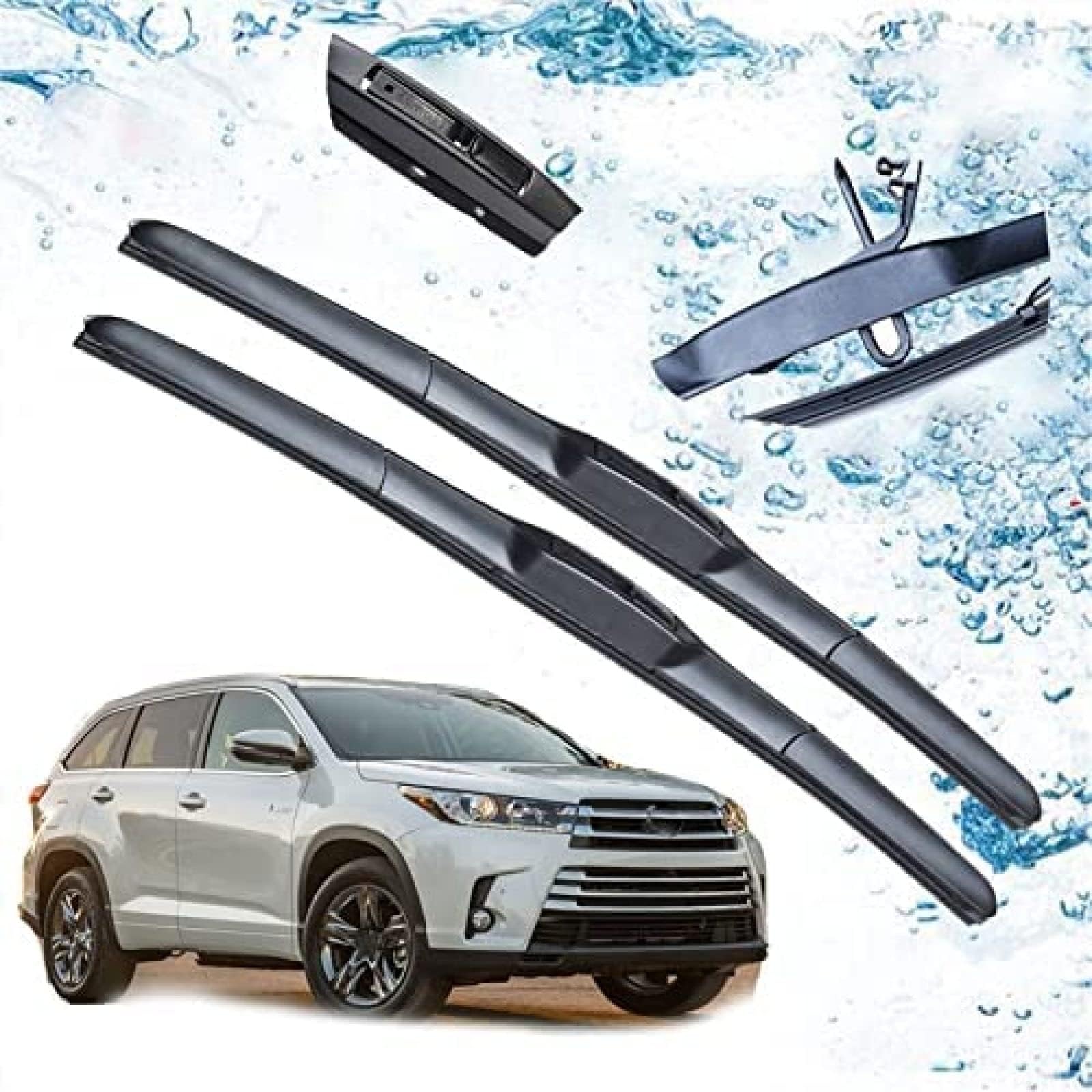 Auto Wischer Für Toyota Highlander Kluger XU40 XU50 2008~2019 2010 2015 2018, Wischer Vorne Wischer Set Windschutzscheibe Fenster Wischerblätter, Scheibenwischer vorne. von DWGVRBC