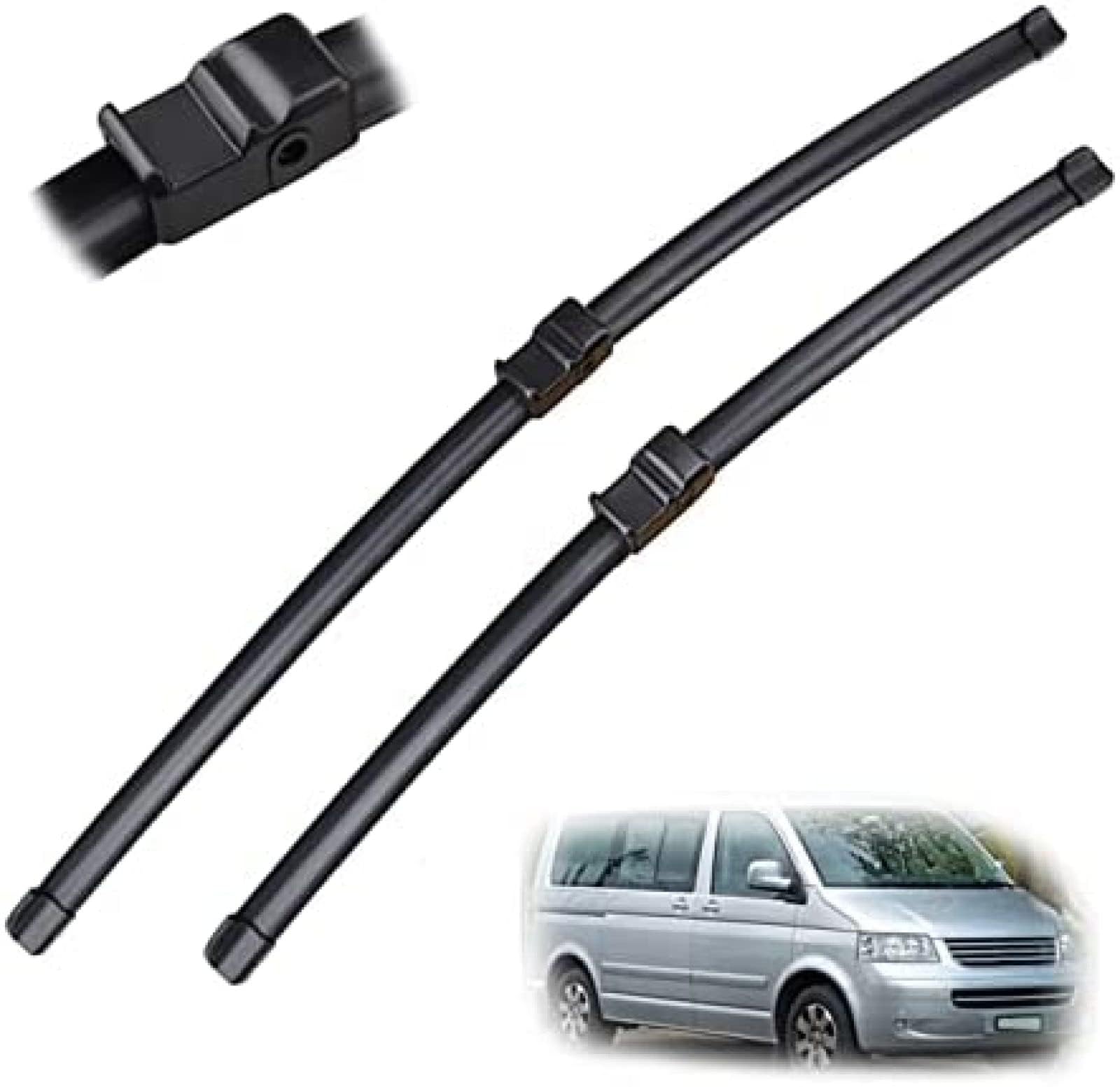 Auto Wischer Für VW Caravelle T5 2003 2004 2005 2006 24 "+ 24", Wischer Vorne Wischer Set Windschutzscheibe Fenster Wischerblätter, Scheibenwischer vorne. von DWGVRBC