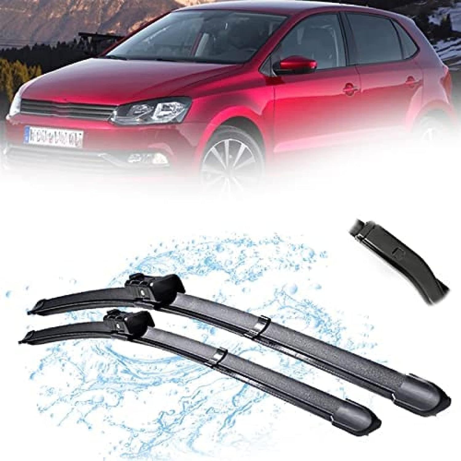 Auto Wischer Für VW Polo 6R 6C Hatchback 2009 2010 2011 2012 2013 2014 2015 2016 2017 24"+16", Wischer Vorne Wischer Set Windschutzscheibe Fenster Wischerblätter, Scheibenwischer vorne. von DWGVRBC