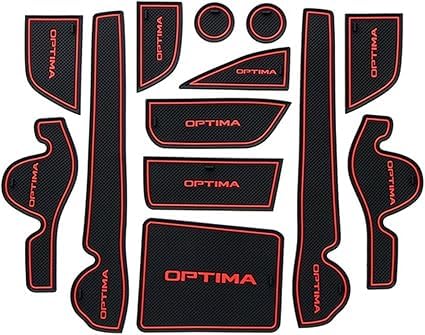 Gummimatten Türschlitzmatte für Kia Optima TF K5 2011~2015, Antirutschmatten Mittelkonsolen Rutschmatten TürnahtMatte Getränkehalter Matte. von DWGVRBC