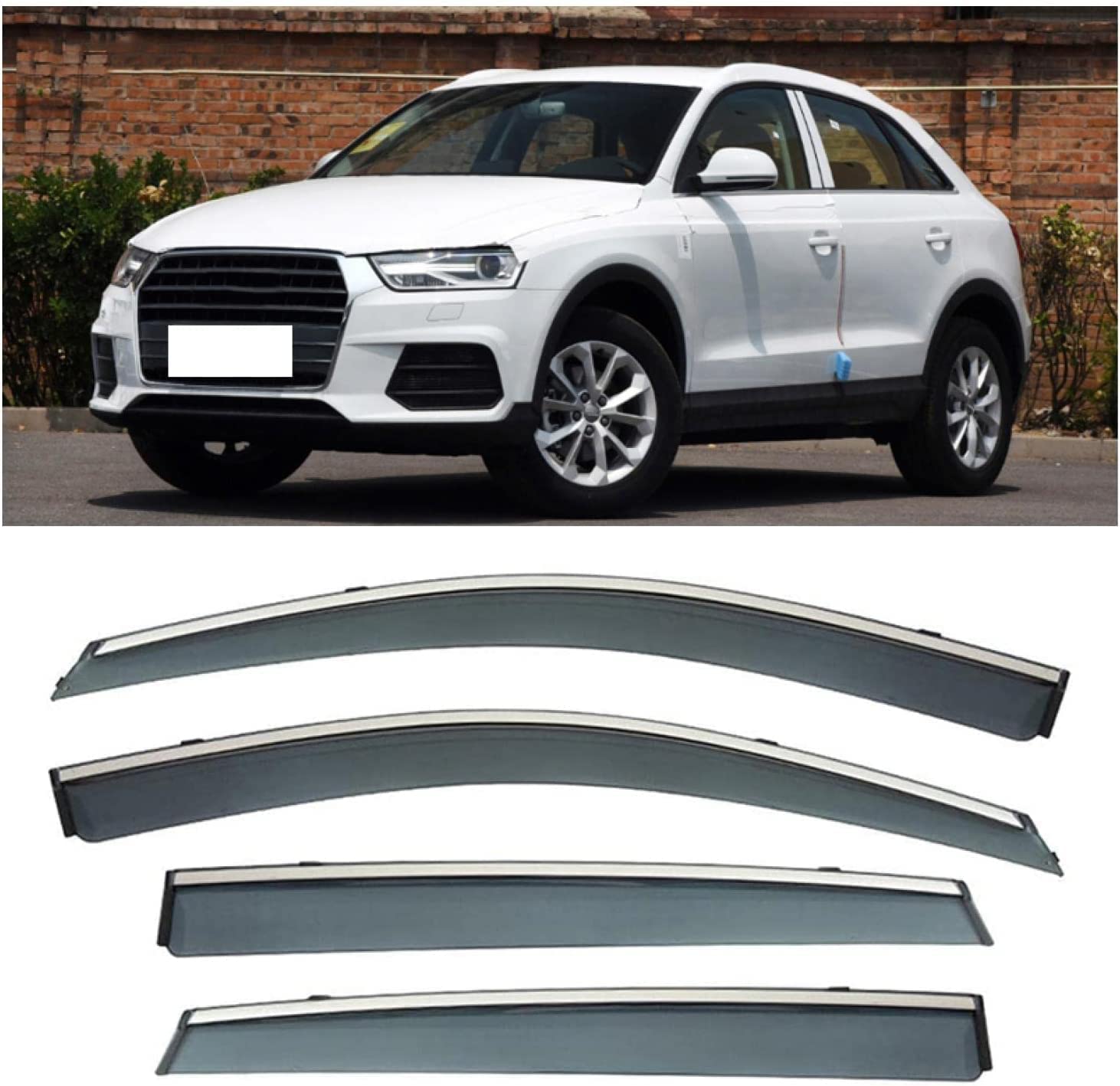 Windabweiser für Audi Q3 2013-2018, Windabweiser Regenabweiser, Auto Seitenfenster Visier Abweiser. von DWGVRBC