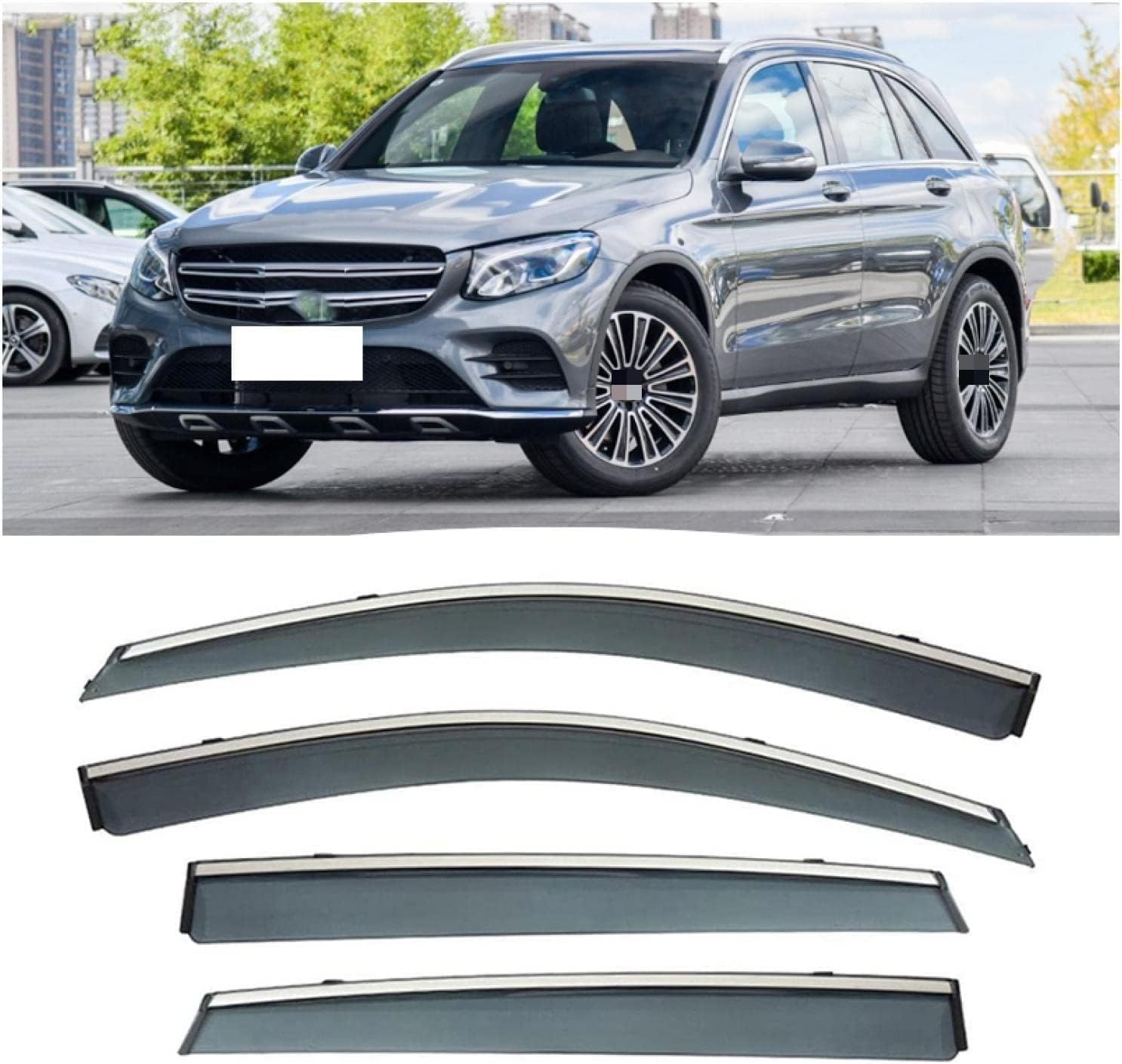 Windabweiser für Benz GLC 2015-2019, Windabweiser Regenabweiser, Auto Seitenfenster Visier Abweiser. von DWGVRBC