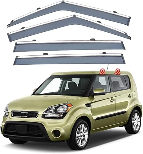 Windabweiser für KIA Soul AM 2010-2013, Windabweiser Regenabweiser, Auto Seitenfenster Visier Abweiser. von DWGVRBC