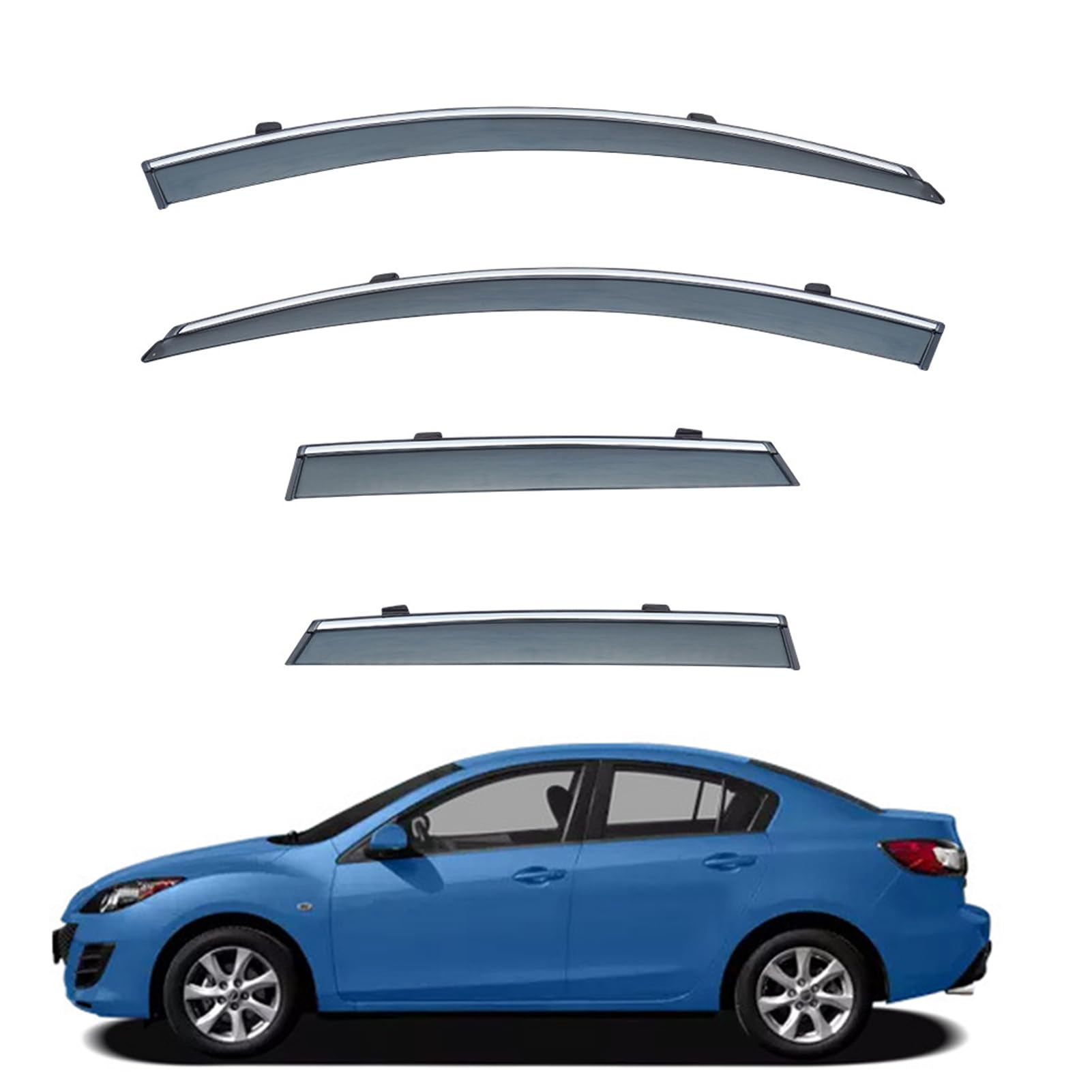 Windabweiser für Mazda 3 Sedan & Hatchback 2003-2020, Windabweiser Regenabweiser, Auto Seitenfenster Visier Abweiser. von DWGVRBC