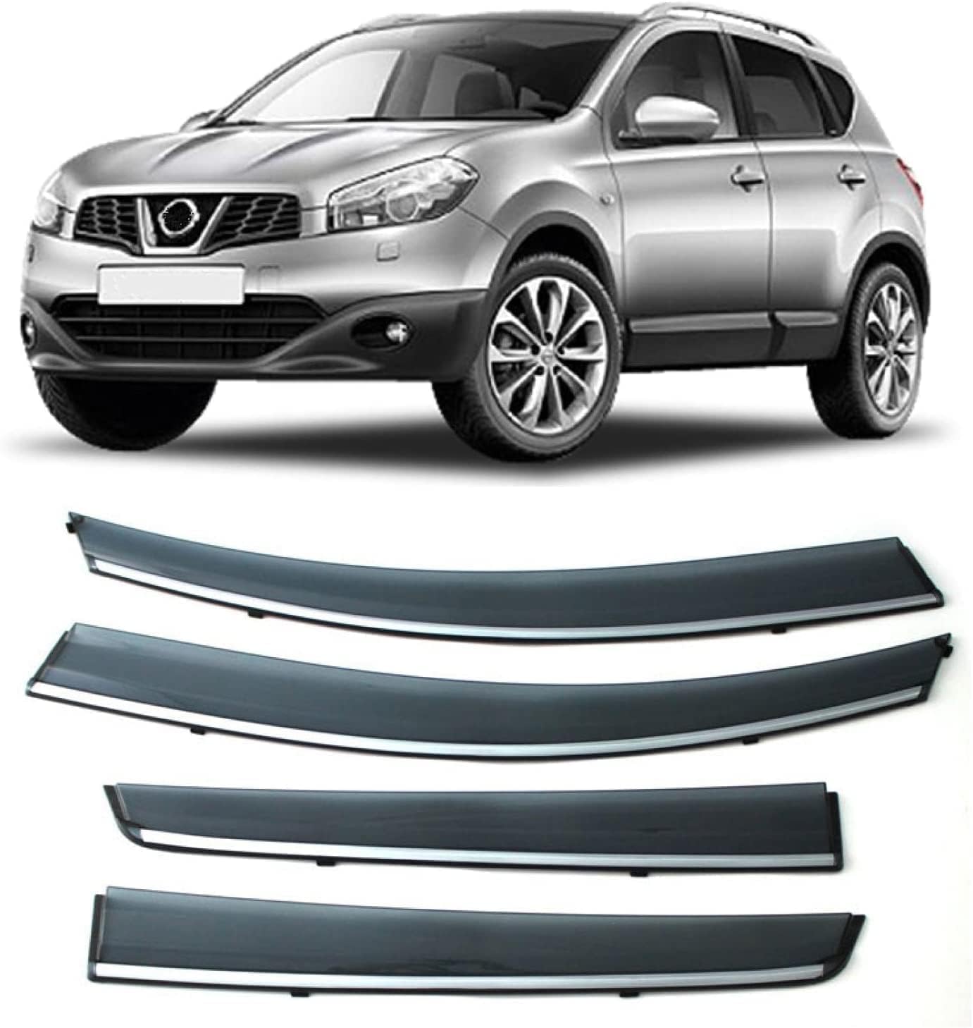 Windabweiser für Nissan Qashqai J10 2008-2015, Windabweiser Regenabweiser, Auto Seitenfenster Visier Abweiser. von DWGVRBC