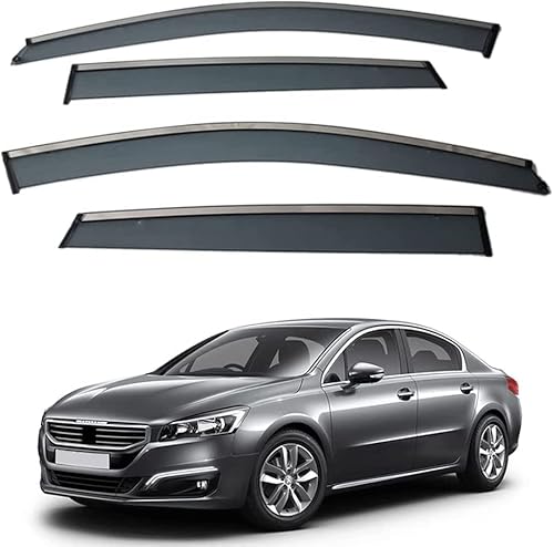 Windabweiser für Peugeot 508 2017-2019, Windabweiser Regenabweiser, Auto Seitenfenster Visier Abweiser. von DWGVRBC