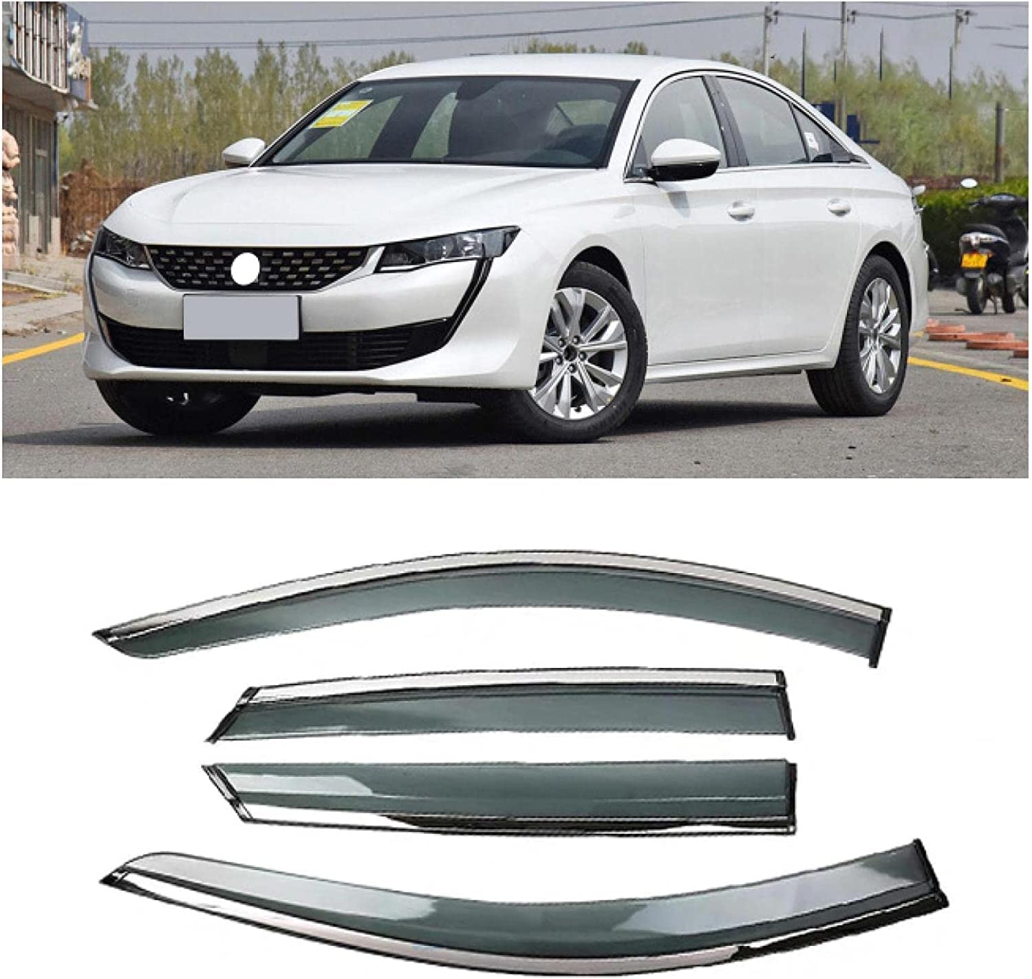 Windabweiser für Peugeot 508 2019, Windabweiser Regenabweiser, Auto Seitenfenster Visier Abweiser. von DWGVRBC