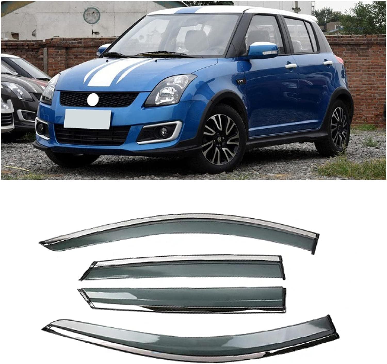 Windabweiser für Suzuki Swift 2013-2016, Windabweiser Regenabweiser, Auto Seitenfenster Visier Abweiser. von DWGVRBC