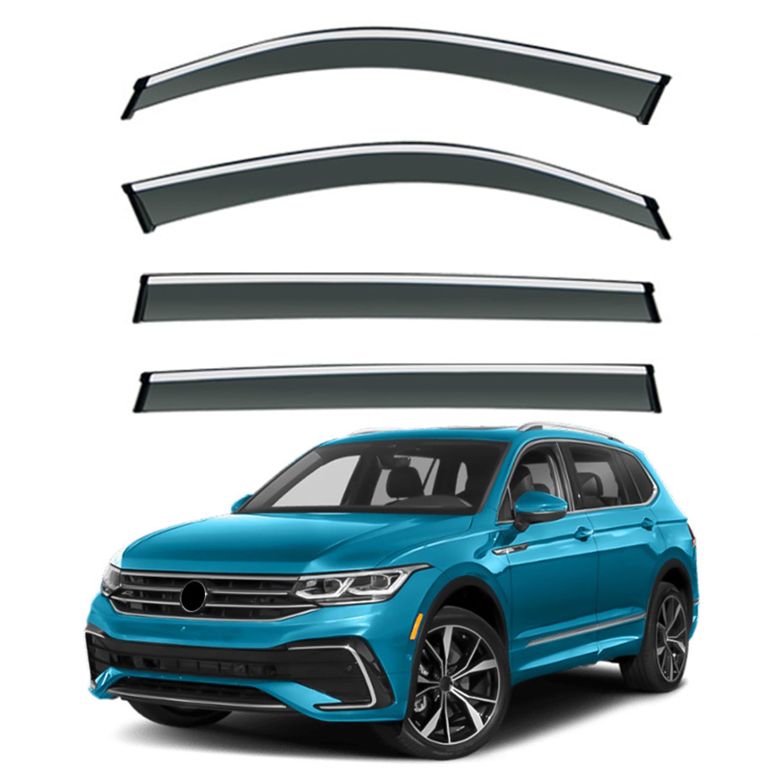 Windabweiser für VW Tiguan 2007-2017, Windabweiser Regenabweiser, Auto Seitenfenster Visier Abweiser. von DWGVRBC