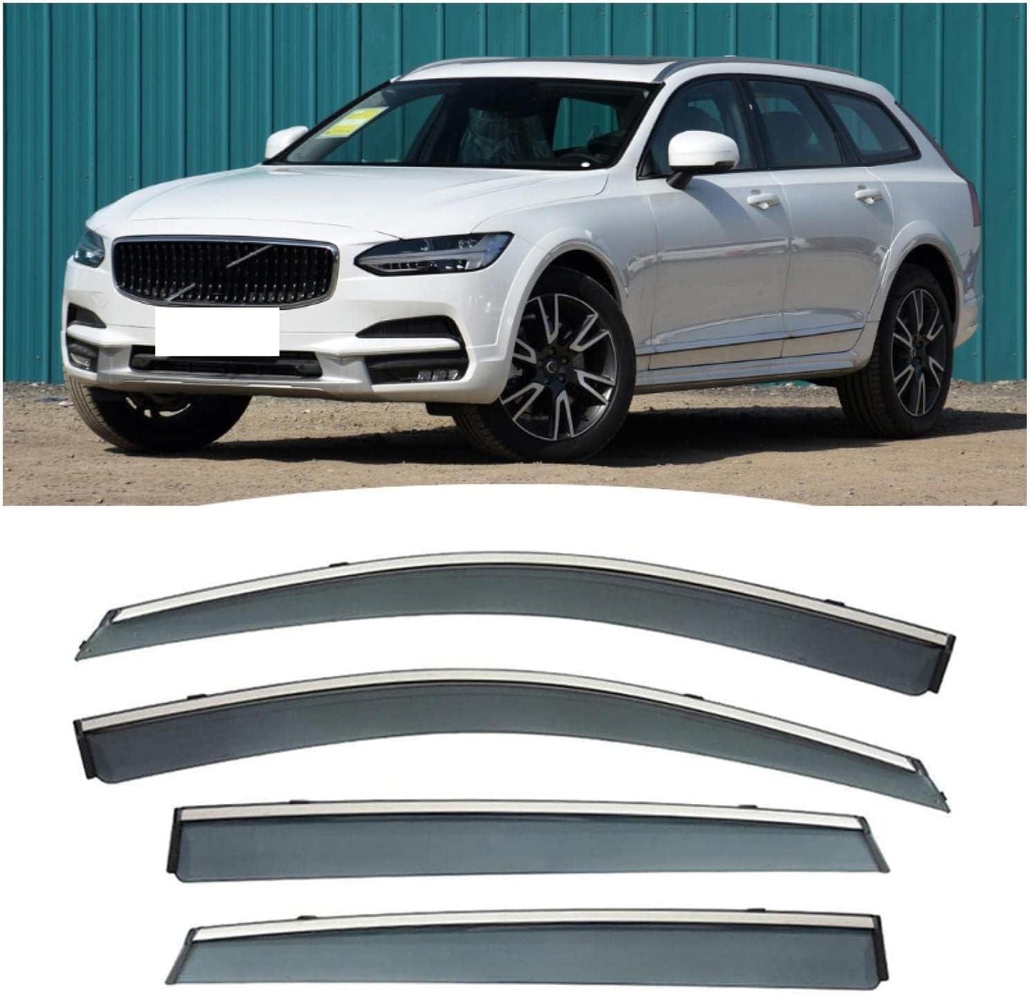 Windabweiser für Volvo V90 2019-2022, Windabweiser Regenabweiser, Auto Seitenfenster Visier Abweiser. von DWGVRBC