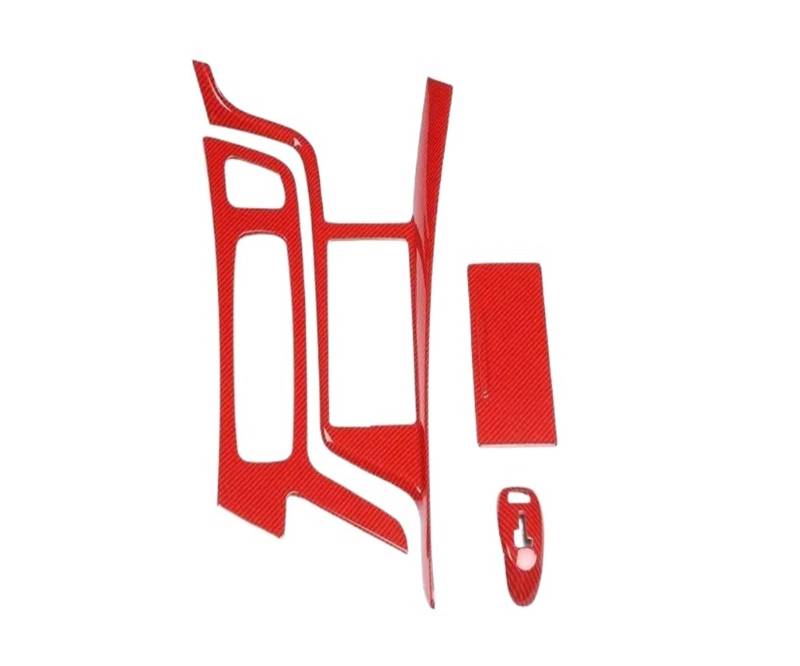 DWPTS 4Pcs Carbon Fiber Auto Innen Getriebe Shift Panel Abdeckung Trim Aufkleber Kompatibel for Cadillac CT5 2020-2022(Red) von DWPTS