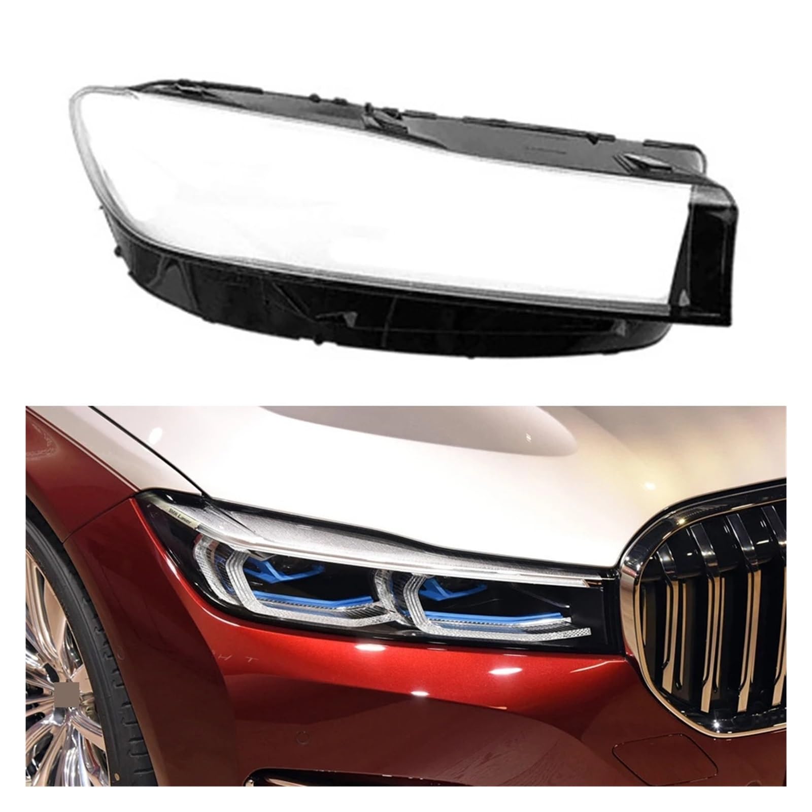 DWPTS Auto Front Glas Objektiv Kappen Scheinwerfer Abdeckung Auto Licht Lampenschirm Shell Kompatibel for BMW 7 Serie G11 G12 730 740 750 760Li 2019 2020 2021(Right) von DWPTS