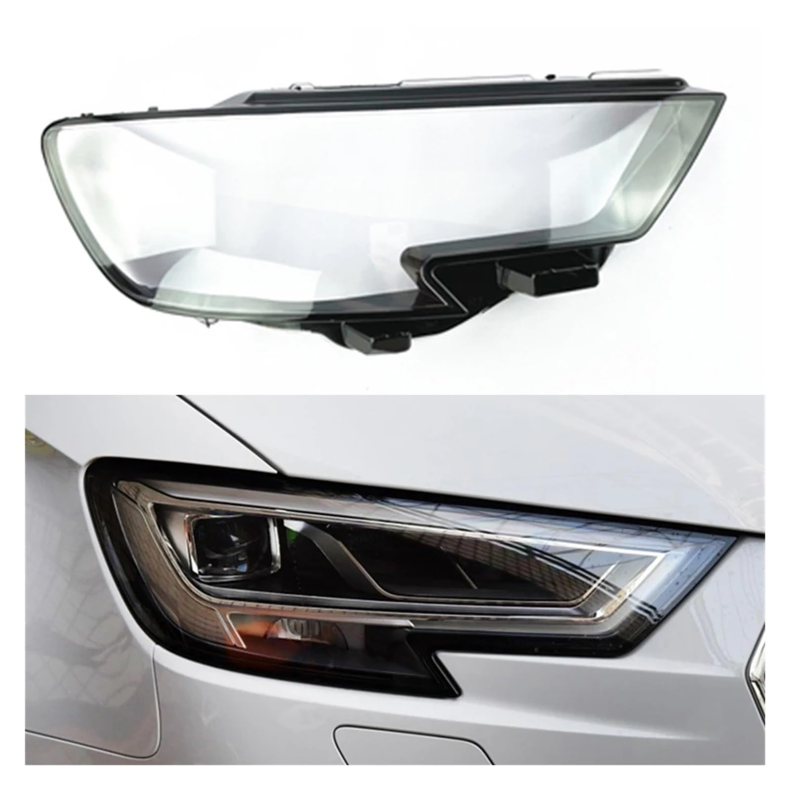 DWPTS Auto Front Transparente Abdeckung Scheinwerfer Fall Glas Shell Lampe Schatten Scheinwerfer Objektiv Abdeckung Kappen Kompatibel for Audi A3 S3 2017 2018 2019 2020(Right-01) von DWPTS