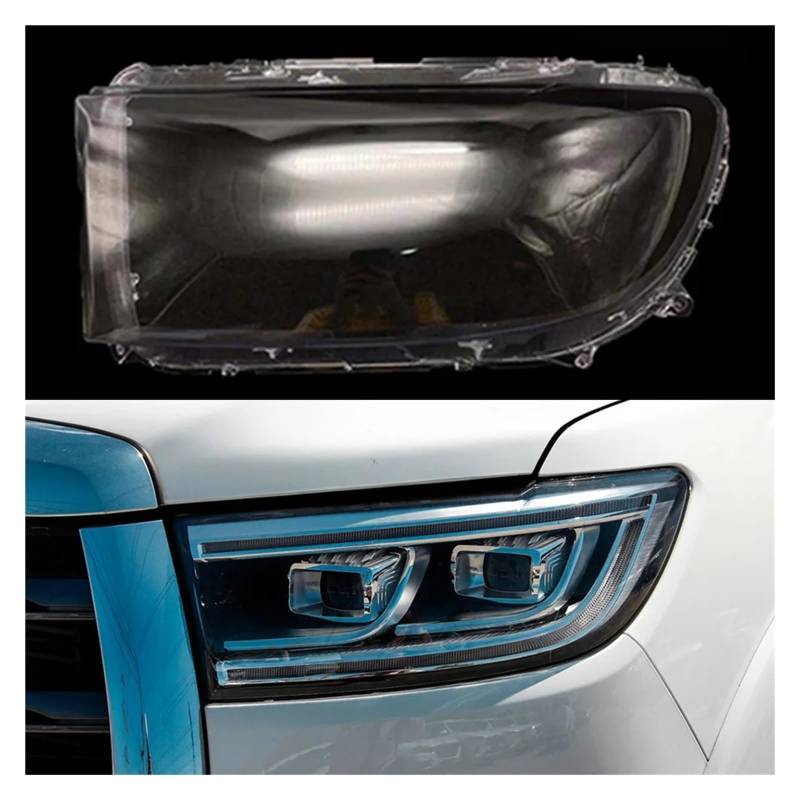 DWPTS Auto Glas Lampe Scheinwerfer Fall Lampcover Shell Auto Transparent Lampenschirm Scheinwerfer Objektiv Abdeckung Kompatibel for Great Wall POER 2019 2020 2021(Left) von DWPTS