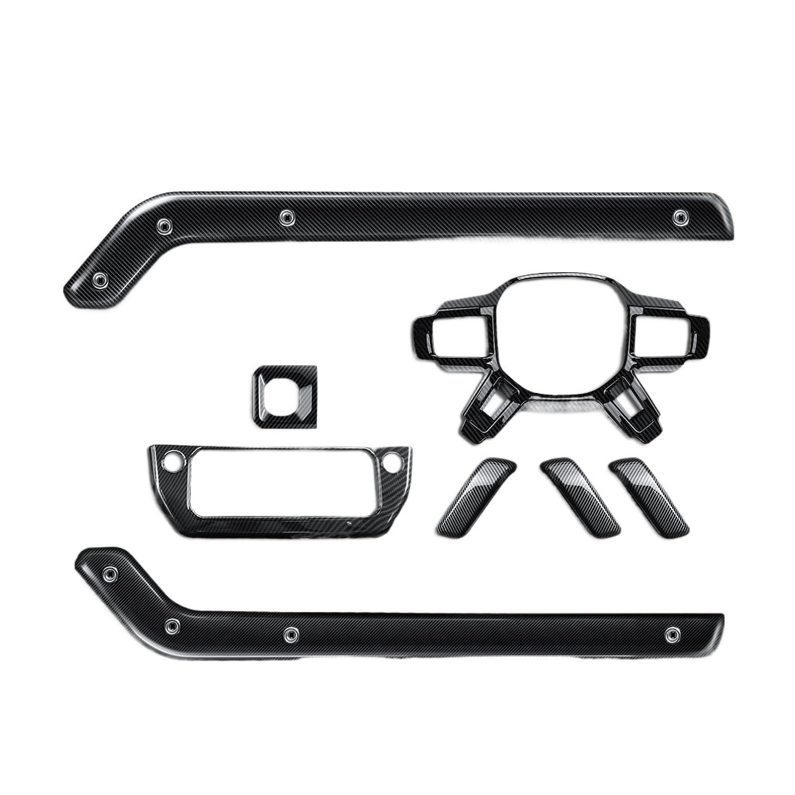 DWPTS Auto-Innenraum, spezielle dekorative Auto-Zentralsteuerungs-Zierleisten, Getriebe-Armlehnen-Panel-Dekorationsaufkleber, kompatibel mit Land Rover Defender(1set Carbon) von DWPTS