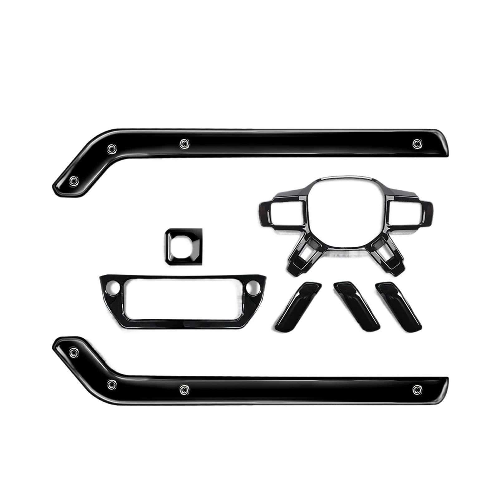 DWPTS Auto-Innenraum, spezielle dekorative Auto-Zentralsteuerungs-Zierleisten, Getriebe-Armlehnen-Panel-Dekorationsaufkleber, kompatibel mit Land Rover Defender(1set Glossy Black) von DWPTS