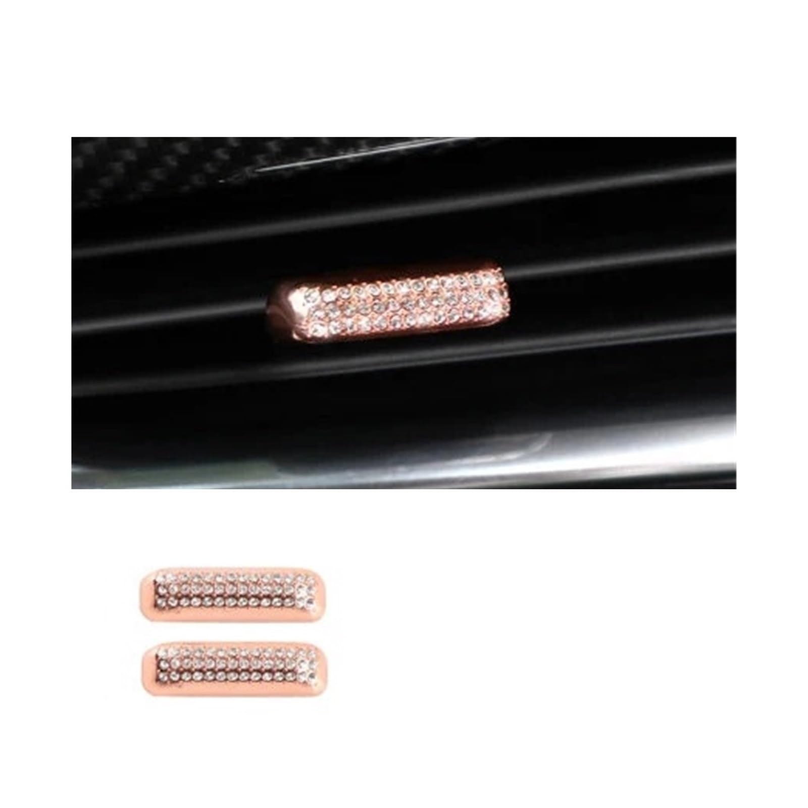 DWPTS Auto-Innenraum-Diamant-Aufkleber, zentraler Bedienknopf, Lenkrad, Luftauslass, Multimedia-Taste, dekorativ, kompatibel mit Cadillac XT4 CT5 CT4(Rose Gold 2pcs-04) von DWPTS