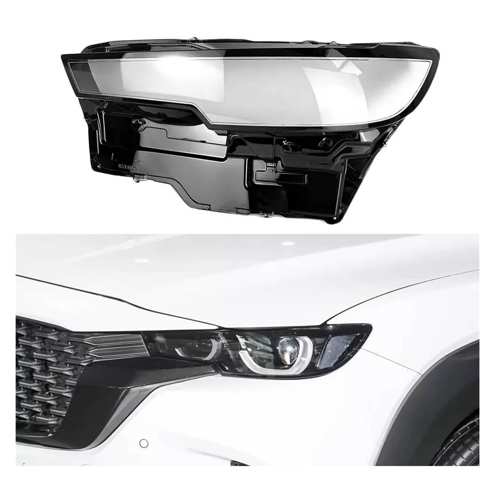 DWPTS Auto Lampenschirm Transparent Lampenschirm Lampcover Scheinwerfer Abdeckung Kopf Licht Lampe Fall Scheinwerfer Shell Kompatibel for Mazda CX-50 2023 2024(Left) von DWPTS