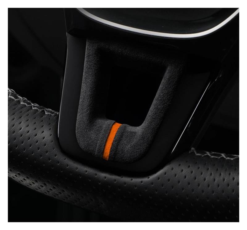 DWPTS Auto Lenkrad Aufkleber Wildleder Geeignet Kompatibel for VW Sagitar Jetta CC Golf Bora Polp Innen Aufkleber Zubehör(Orange Yellow) von DWPTS