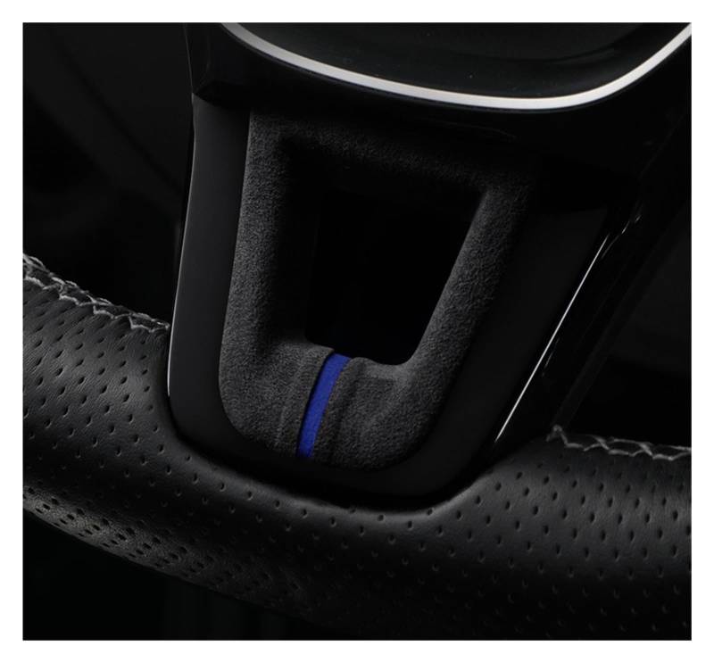 DWPTS Auto Lenkrad Aufkleber Wildleder Geeignet Kompatibel for VW Sagitar Jetta CC Golf Bora Polp Innen Aufkleber Zubehör(Sapphire Blue) von DWPTS