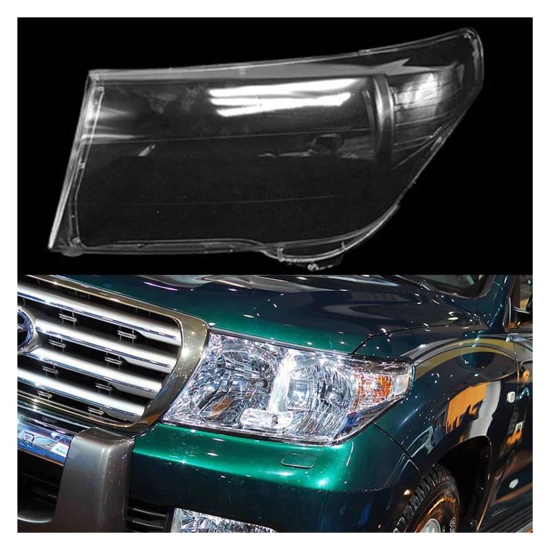 DWPTS Auto-Lichtkappen, kompatibel mit Toyota Land Cruiser LC200 2007–2011, Auto-Schutz-Scheinwerferabdeckung, transparenter Lampenschirm, Glaslinsenschale(Left) von DWPTS