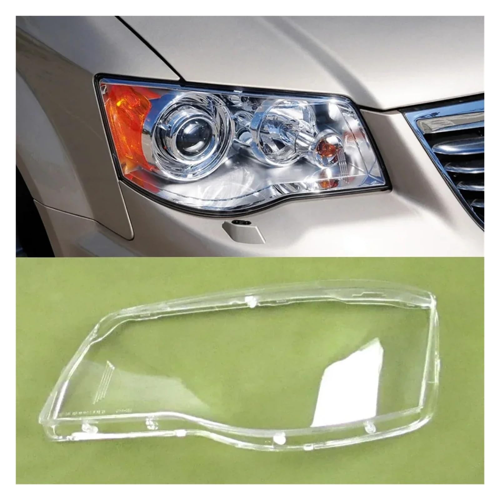 DWPTS Auto Zubehör Scheinwerfer Objektiv Abdeckung Scheinwerfer Shell Transparent Lampenschirm Kompatibel for Chrysler Grand Voyager 2013 2014(2PCS Left and Right) von DWPTS