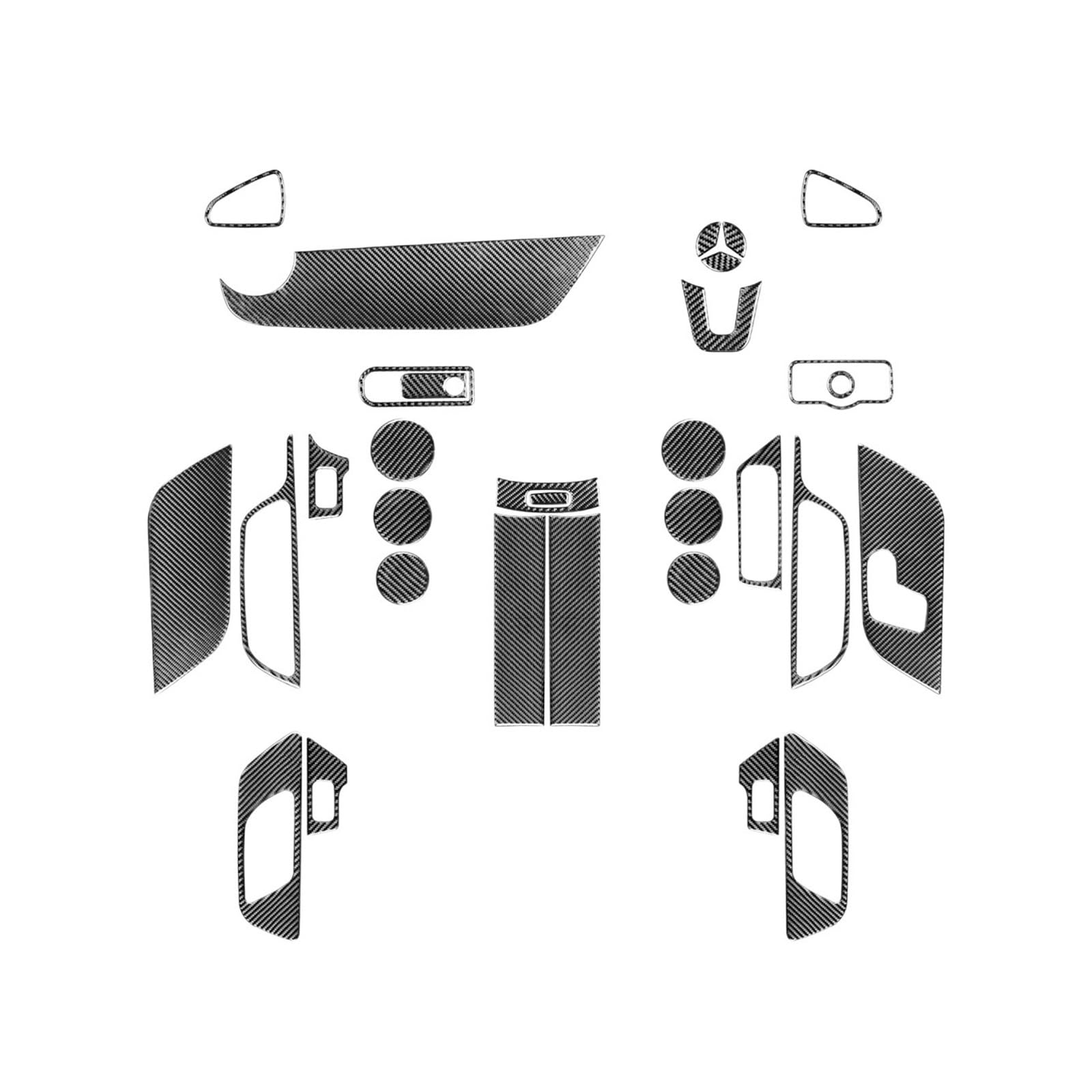 DWPTS Autozubehör Innendekoration Carbonfaser-Aufkleber passend for Mercedes Benz B-Klasse GLB W247 2020 Anzugsset(Set-Right Hand Drive) von DWPTS