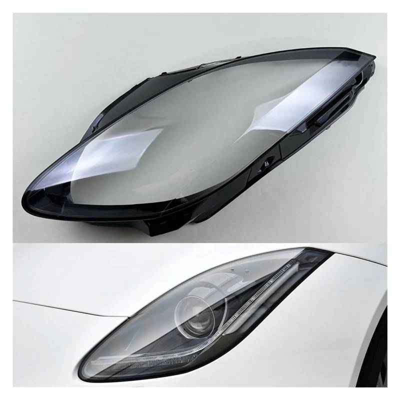 DWPTS Frontscheinwerferabdeckung, Scheinwerferlampe, kompatibel mit Jaguar F-Type 2013–2020, transparente Lampenschirmlinse(Left) von DWPTS