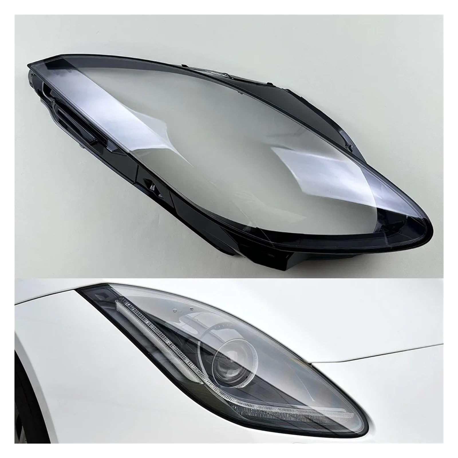 DWPTS Frontscheinwerferabdeckung, Scheinwerferlampe, kompatibel mit Jaguar F-Type 2013–2020, transparente Lampenschirmlinse(Right) von DWPTS