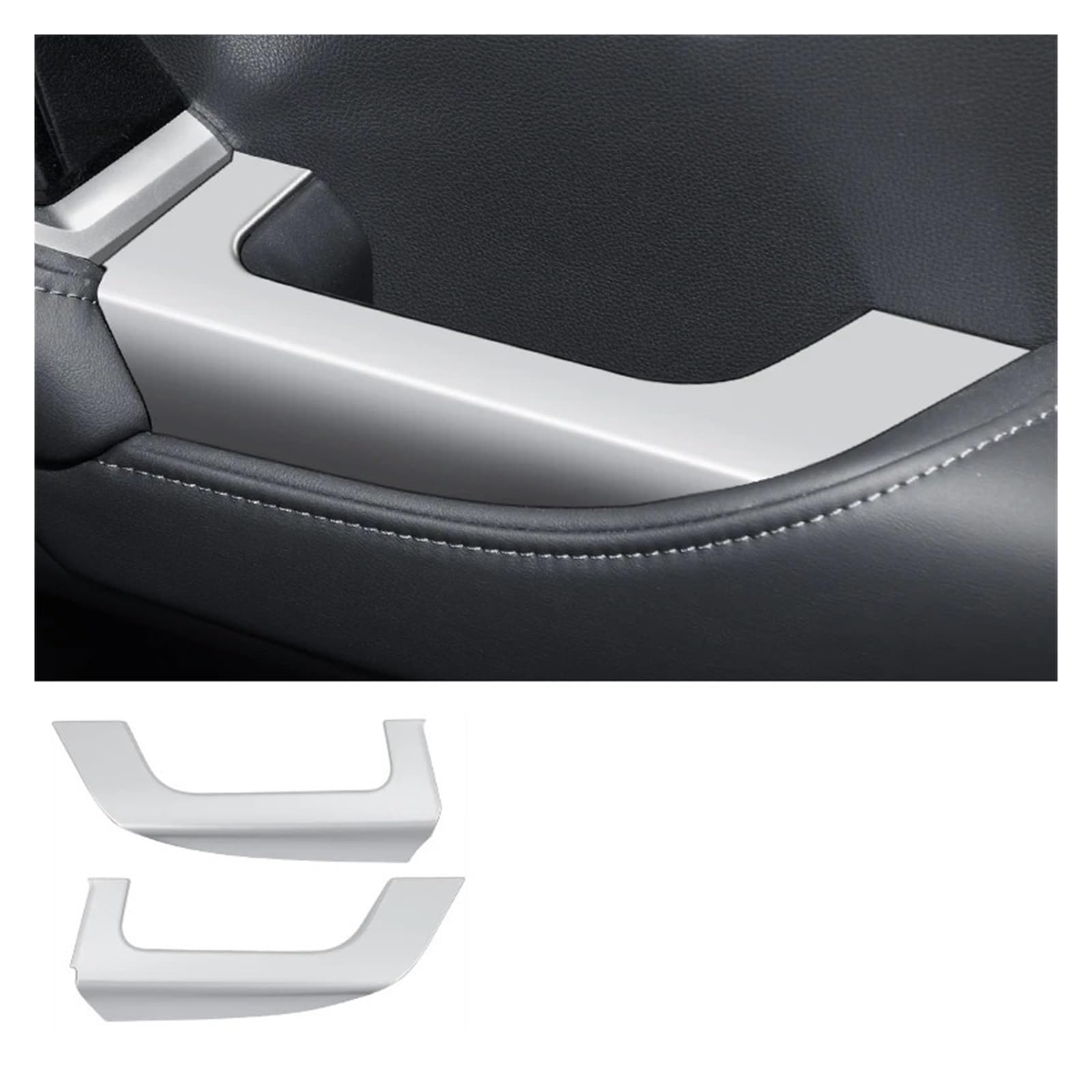 DWPTS Innengriff Armlehne Dekoration Schutzaufkleber kompatibel for Toyota Land Cruiser 300 2021 2022 2023 LC300 Innenzubehör Tuning(Silver Matte) von DWPTS