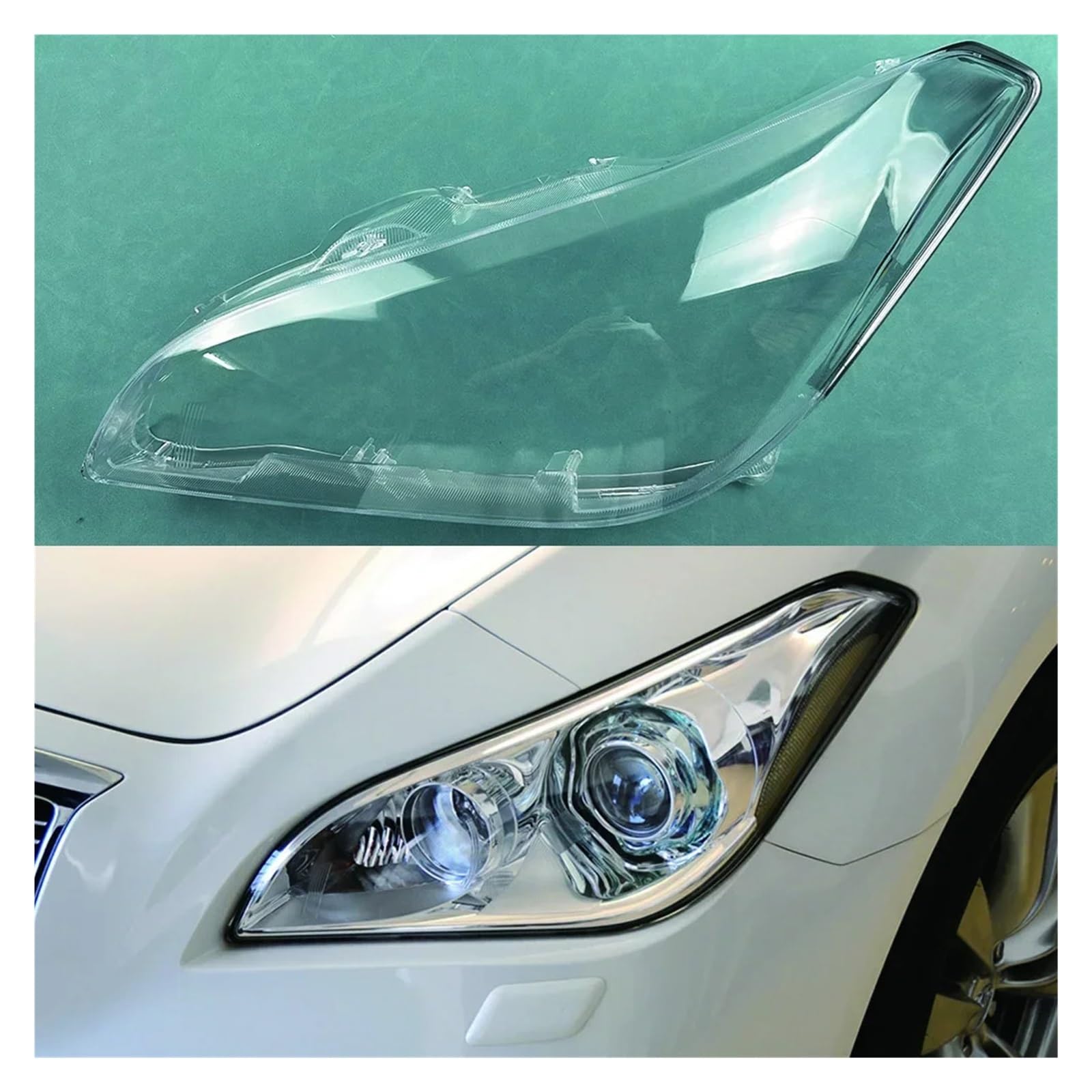 DWPTS Kompatibel for Infiniti M-Serie M25 M35 M37 2011 2012 Auto-Frontscheinwerfer-Abdeckungslinse Glasscheinwerfer Transparente Lampenschirm-Lampenschalenmasken(Left) von DWPTS