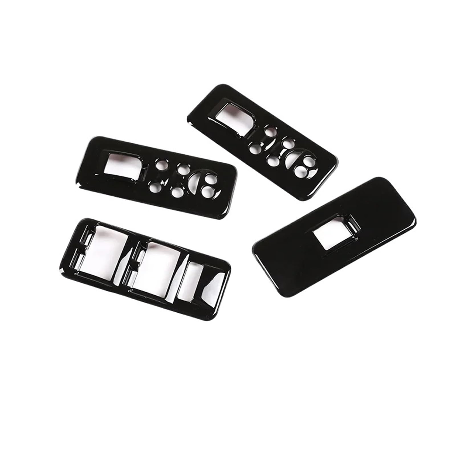 DWPTS Kompatibel for Land Rover, kompatibel for Range Rover Sport L320 2005–2008, ABS-Silber/Schwarz, Auto-Fensterheber-Schalter-Knopf-Abdeckungsaufkleber, Autozubehör(Style A Black) von DWPTS