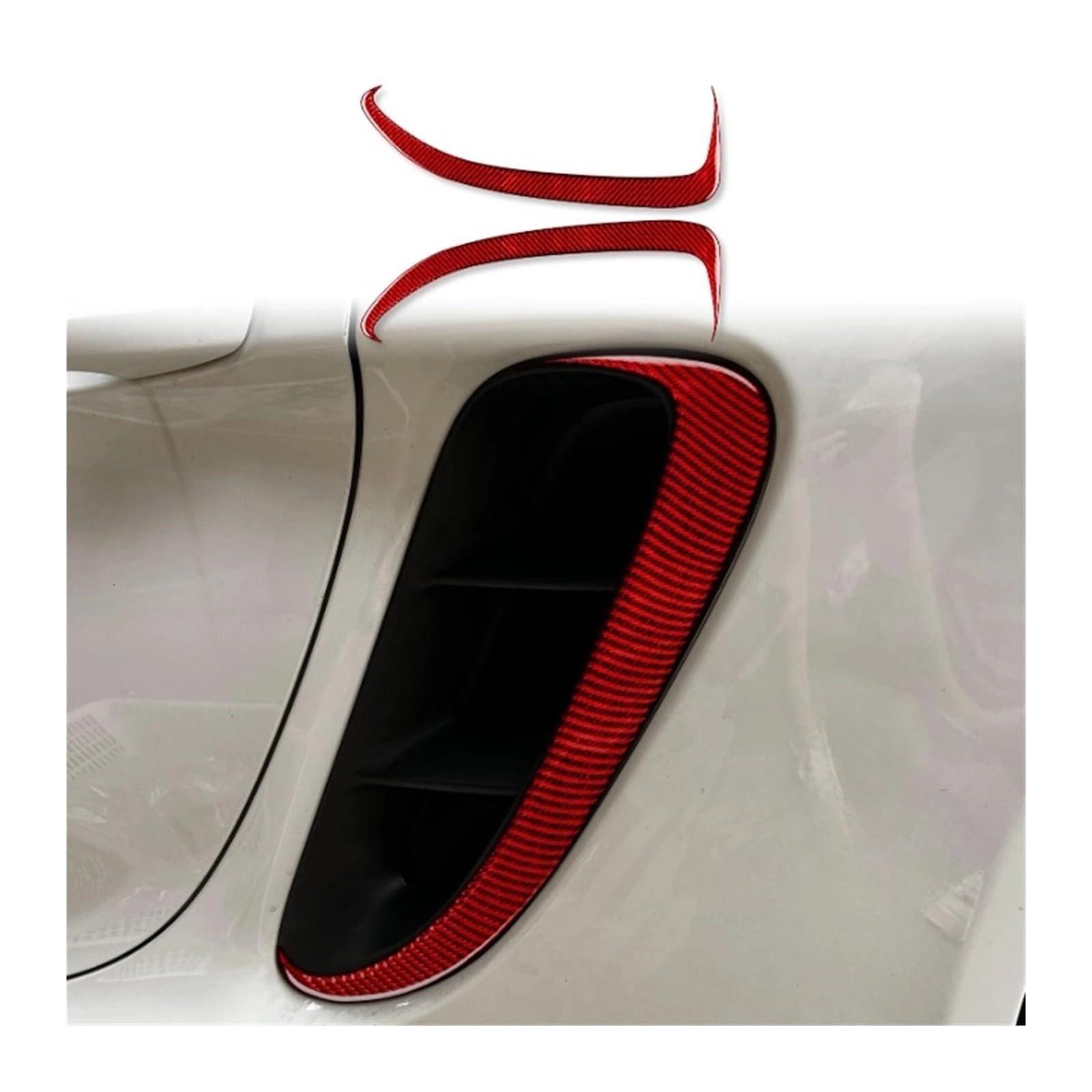 DWPTS Kompatibel for Porsche Boxster Cayman 718 982 2016–2022, Autotür-Lufteinlass-Patch-Aufkleber, Kohlefaser-Innenraum-Autozubehör(Red) von DWPTS