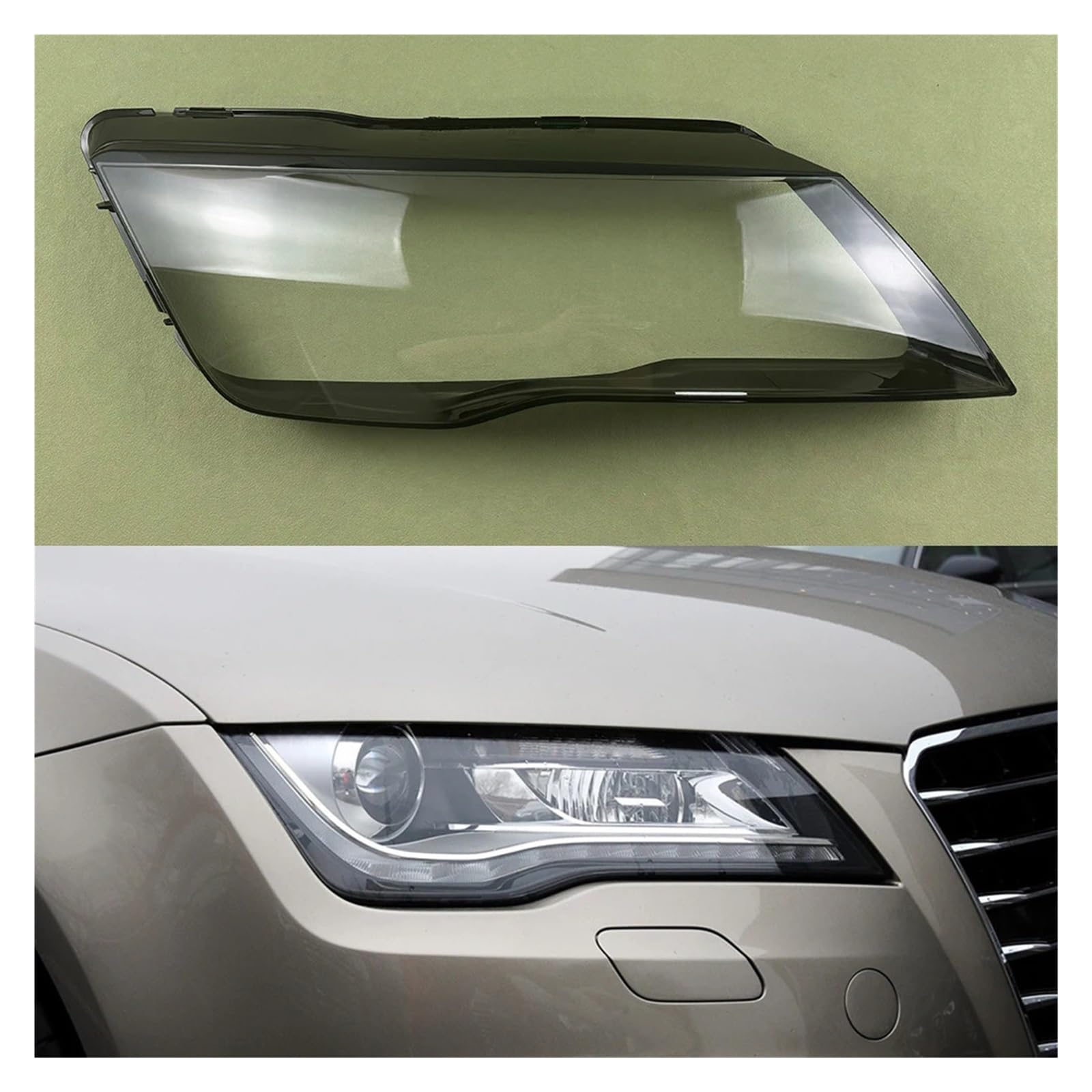 DWPTS Lampenschirm Kompatibel for Audi A7 RS7 2011 2012 2013 2014 Scheinwerfer Transparent Shell Scheinwerfer Abdeckung Objektiv(Right No Line) von DWPTS