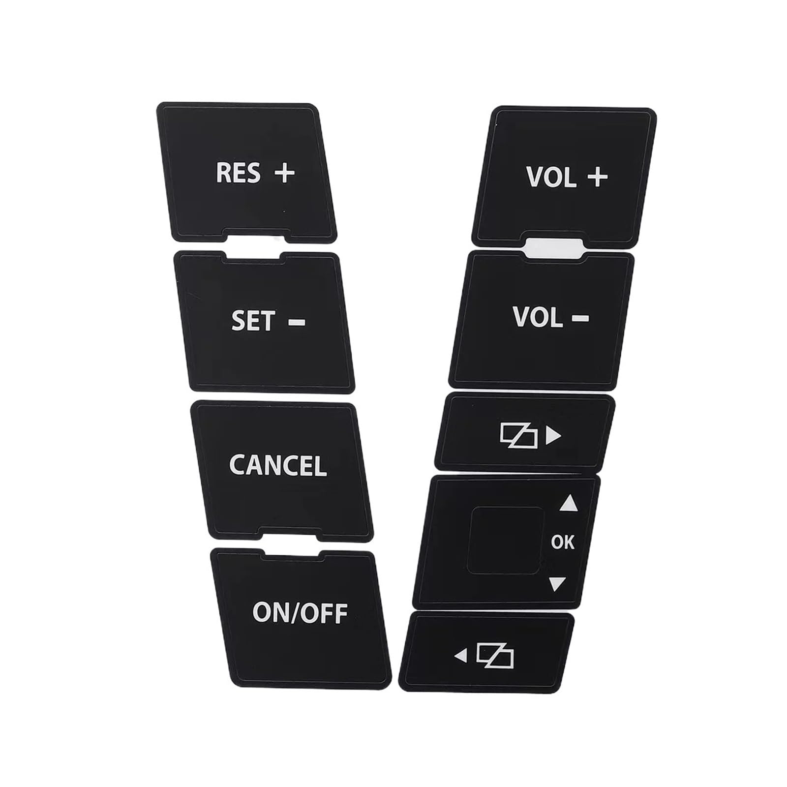 DWPTS Mattschwarzer Reparatursatz for abgenutzte Knöpfe, Aufkleber, kompatibel mit VW, kompatibel mit Touareg 2004–2009, 100 Set, 8 Stück, 8XCar von DWPTS