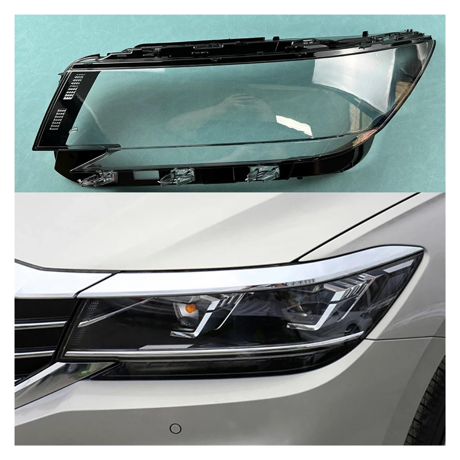 DWPTS Niedrige Konfiguration Scheinwerferabdeckungslinse Transparenter Lampenschirm Scheinwerfergehäuse Kompatibel for VW Passat 2019 2020 2021(Halogen Left) von DWPTS