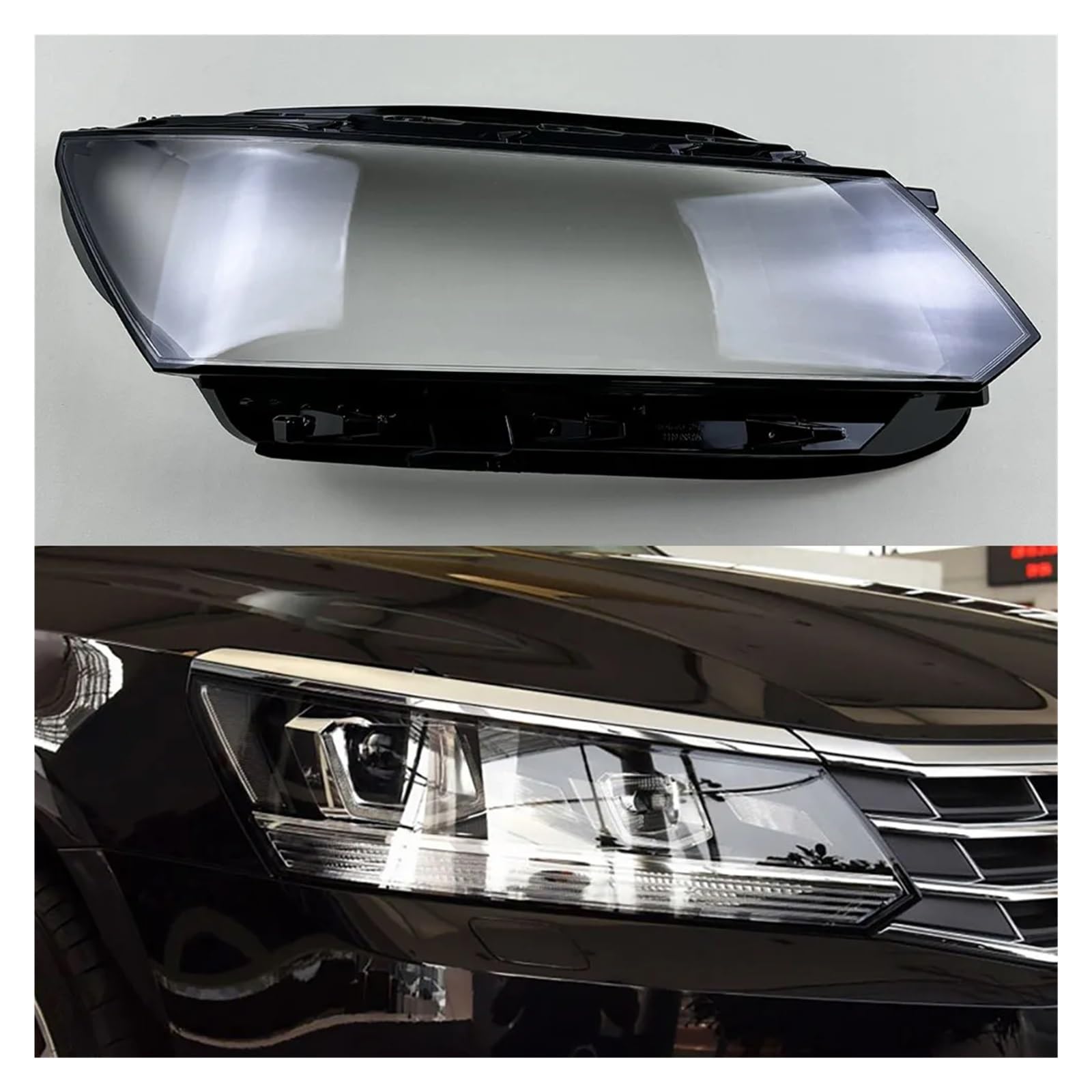 DWPTS Scheinwerfer Abdeckung Schatten Scheinwerfer Shell Transparent Lampenschirm Objektiv Auto Ersatzteile Kompatibel for VW Passat 2016 2017 2018(Medium Right) von DWPTS