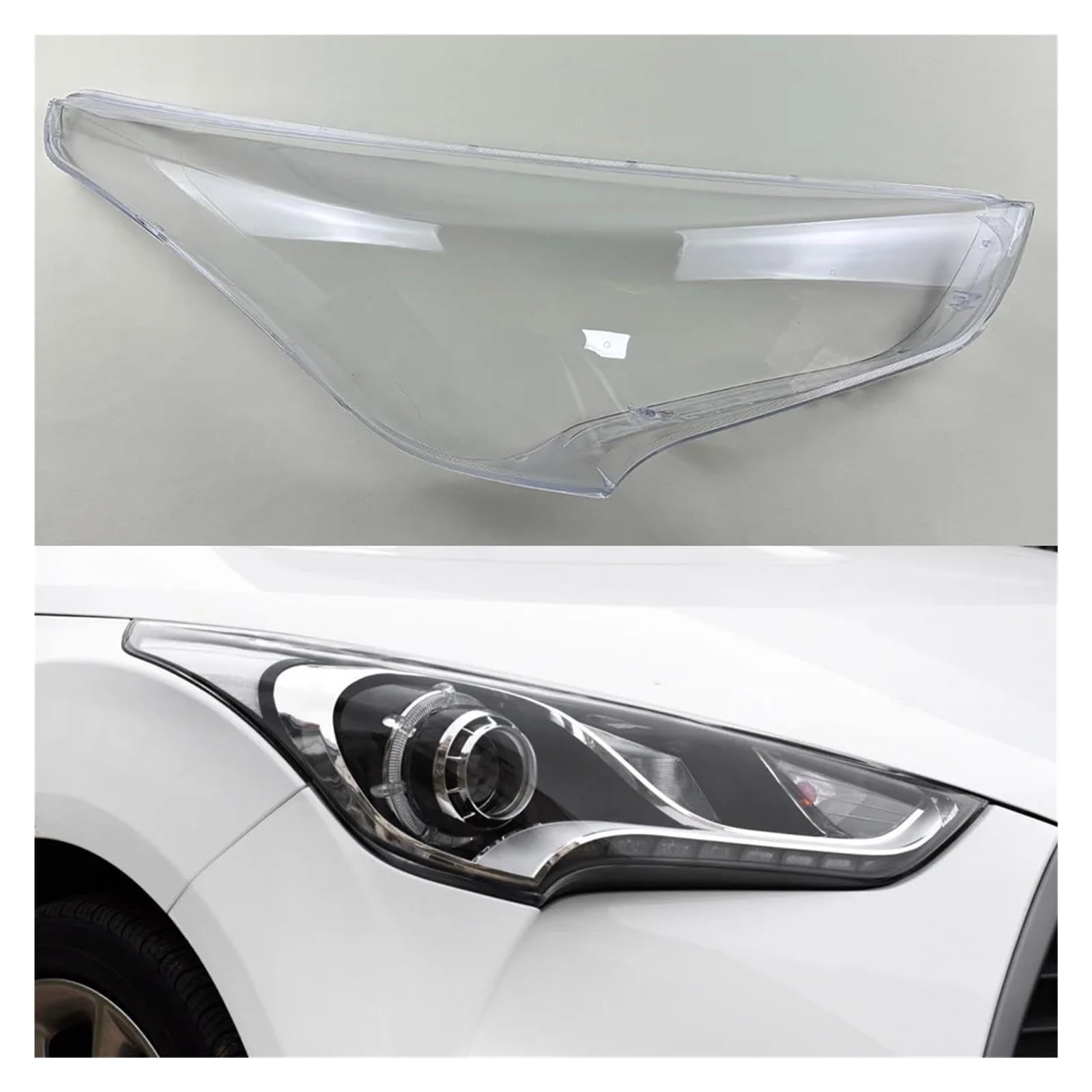 DWPTS Scheinwerfer Abdeckung Scheinwerfer Shell Transparent Lampenschirm Fall Objektiv Kompatibel for Hyundai Veloster 2011-2016(Right) von DWPTS