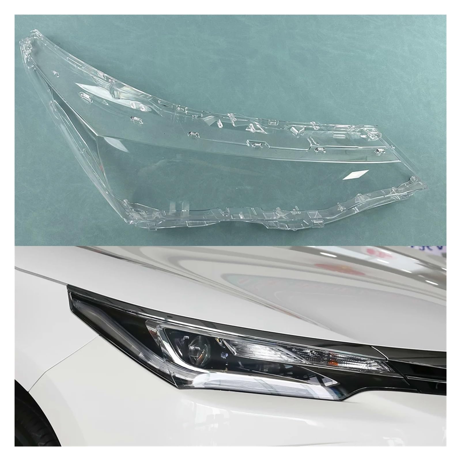 DWPTS Scheinwerfer Lampe Shell Scheinwerfer Abdeckung Transparent Lampenschirm Ersetzen Kompatibel for Toyota Corolla 2017 2018(High Right Side) von DWPTS