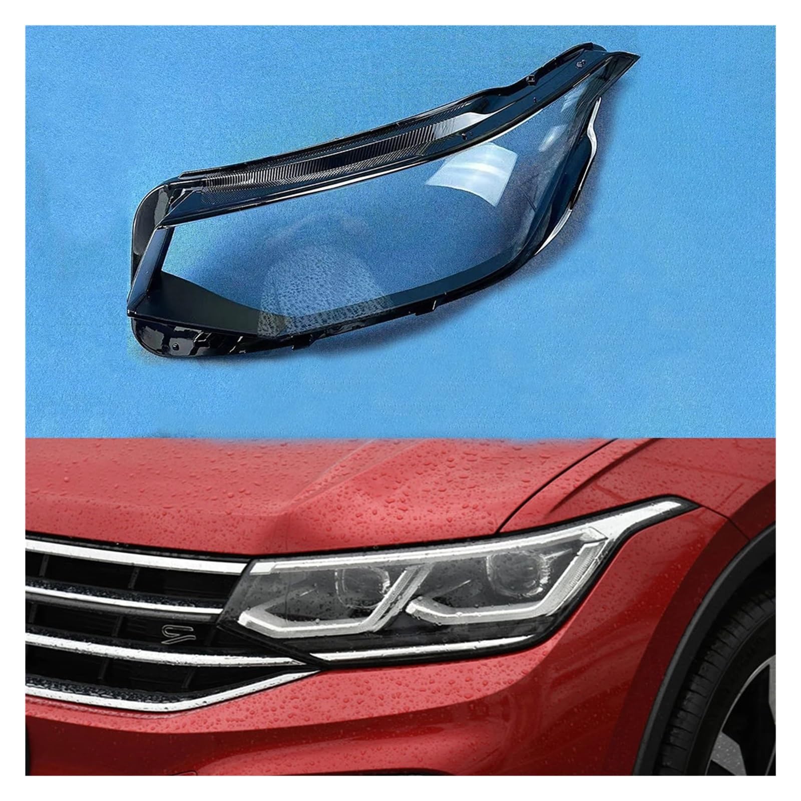 DWPTS Scheinwerfer Lampe Shell Scheinwerfer Abdeckung Transparent Lampenschirm Kompatibel for VW Kompatibel for Tiguan L 2022 2023(Left) von DWPTS