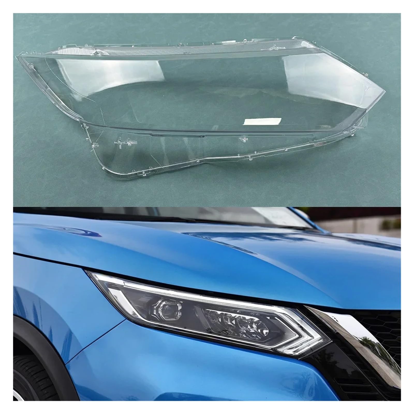 DWPTS Scheinwerfer Shell Transparent Lampshdade Scheinwerfer Abdeckung Lampe Schatten Objektiv Kompatibel for Nissan Qashqai 2019-2022(High Right) von DWPTS