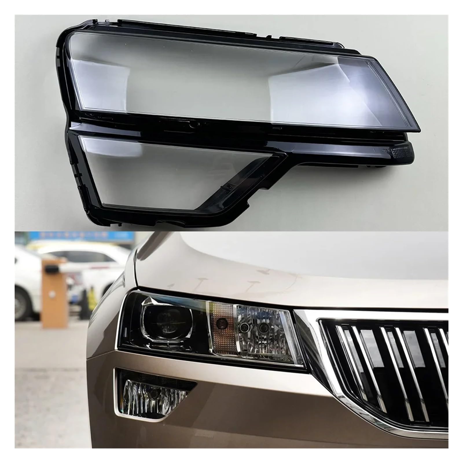 DWPTS Transparente Lampenschirm Front Scheinwerfer Shell Scheinwerfer Abdeckung Objektiv Auto Ersatzteile Kompatibel for Skoda Karoq 2018-2022(1PCS Right Side) von DWPTS