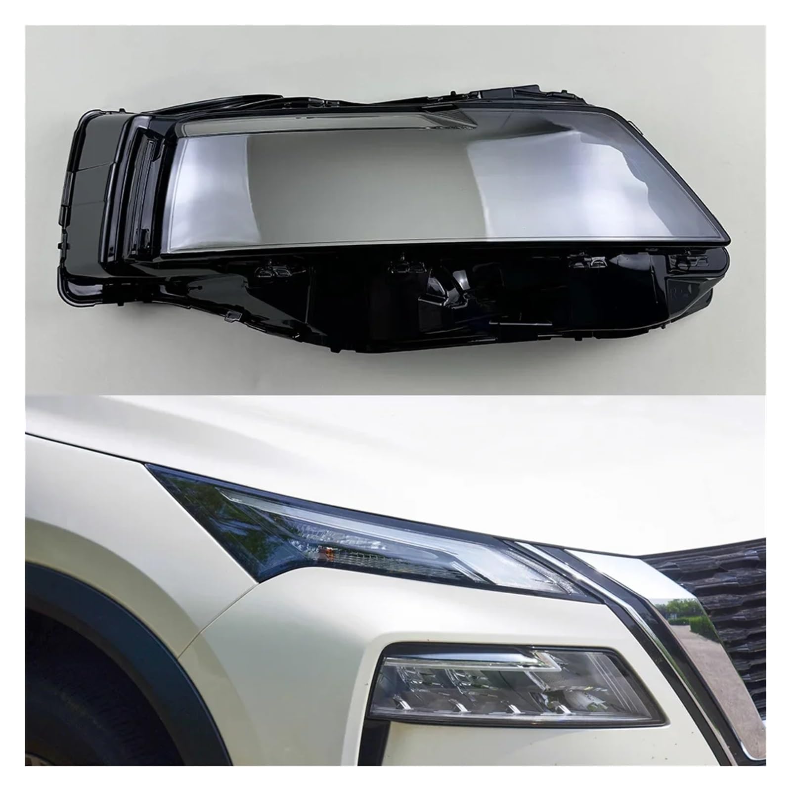 DWPTS Transparente Scheinwerfer Shell Lampmask Lampe Schatten Scheinwerfer Abdeckung Lampenschirm Kompatibel for Nissan X-Trail 2021 2022 2023(1PCS Right Side) von DWPTS