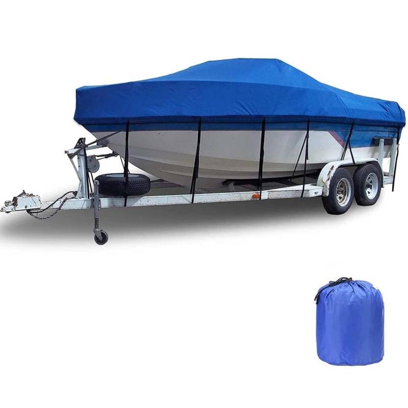 Waterproof Boat Tarpaulin, Boat Cover 420D Oxford Cloth Premium Boat Tarpaulin for V-Hull, Rowing Boat, Fishing Boat(Blue,20to22ft/700x254cm) von DWSSX