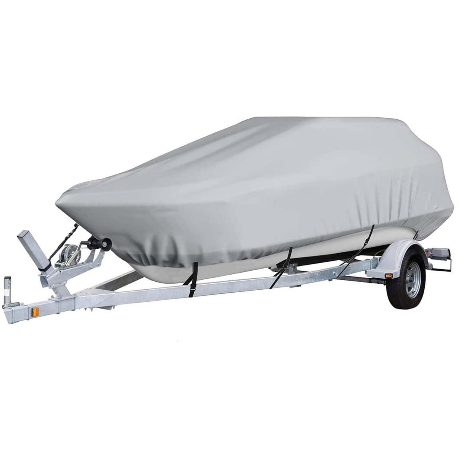 Waterproof Boat Tarpaulin, Boat Cover 420D Oxford Cloth Premium Boat Tarpaulin for V-Hull, Rowing Boat, Fishing Boat(Grey,14to16ft/530x290cm) von DWSSX