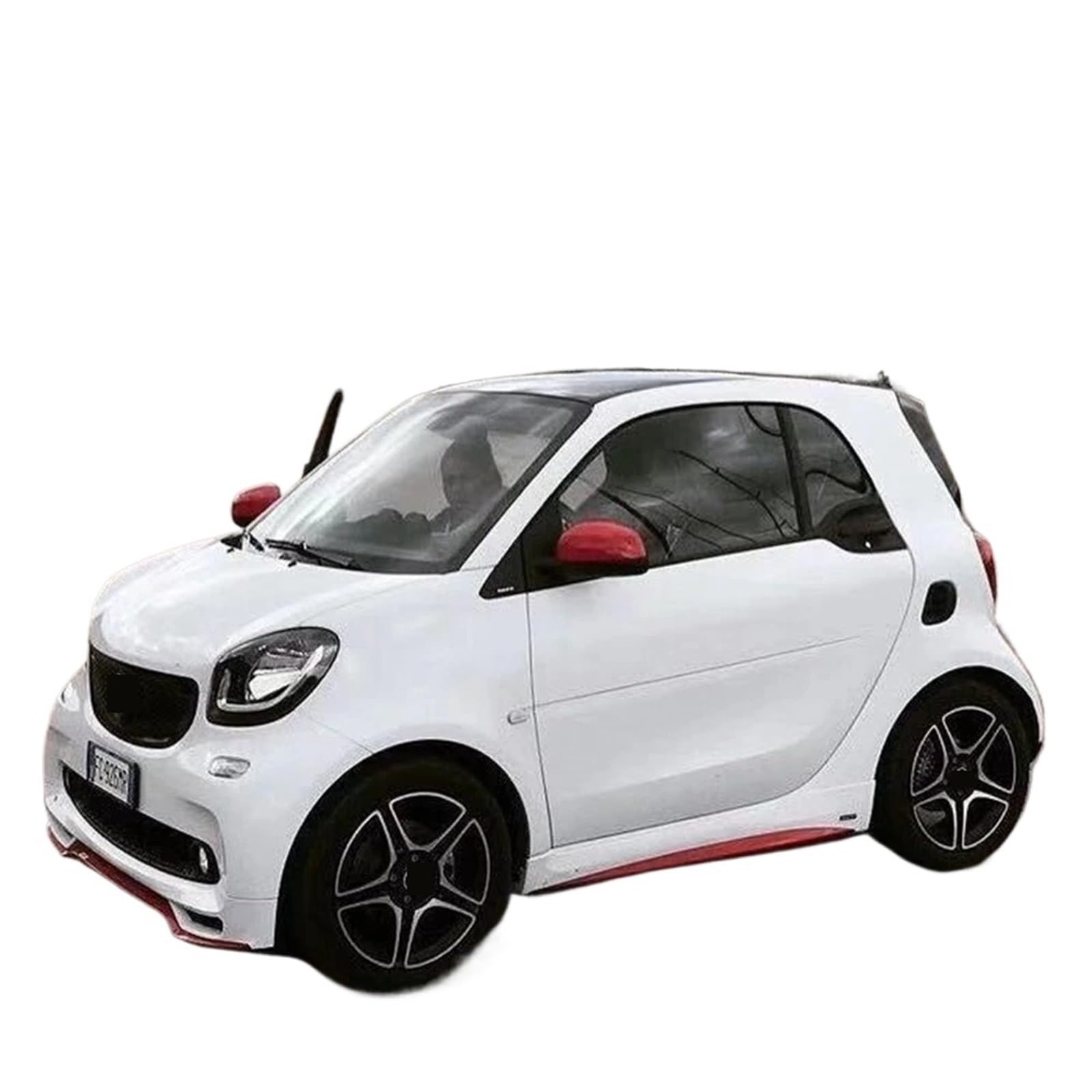 Auto Frontspoiler Für Benz Für Smart Für Fortwo 453 Unlackiert Vorne Hinten Lip Seite Röcke Vorne Hinten Kotflügel Für Body Kit Heckspoiler Stoßstange Vordere Stoßstange Unten(Front Bumper 2pcs) von DWTNMEX