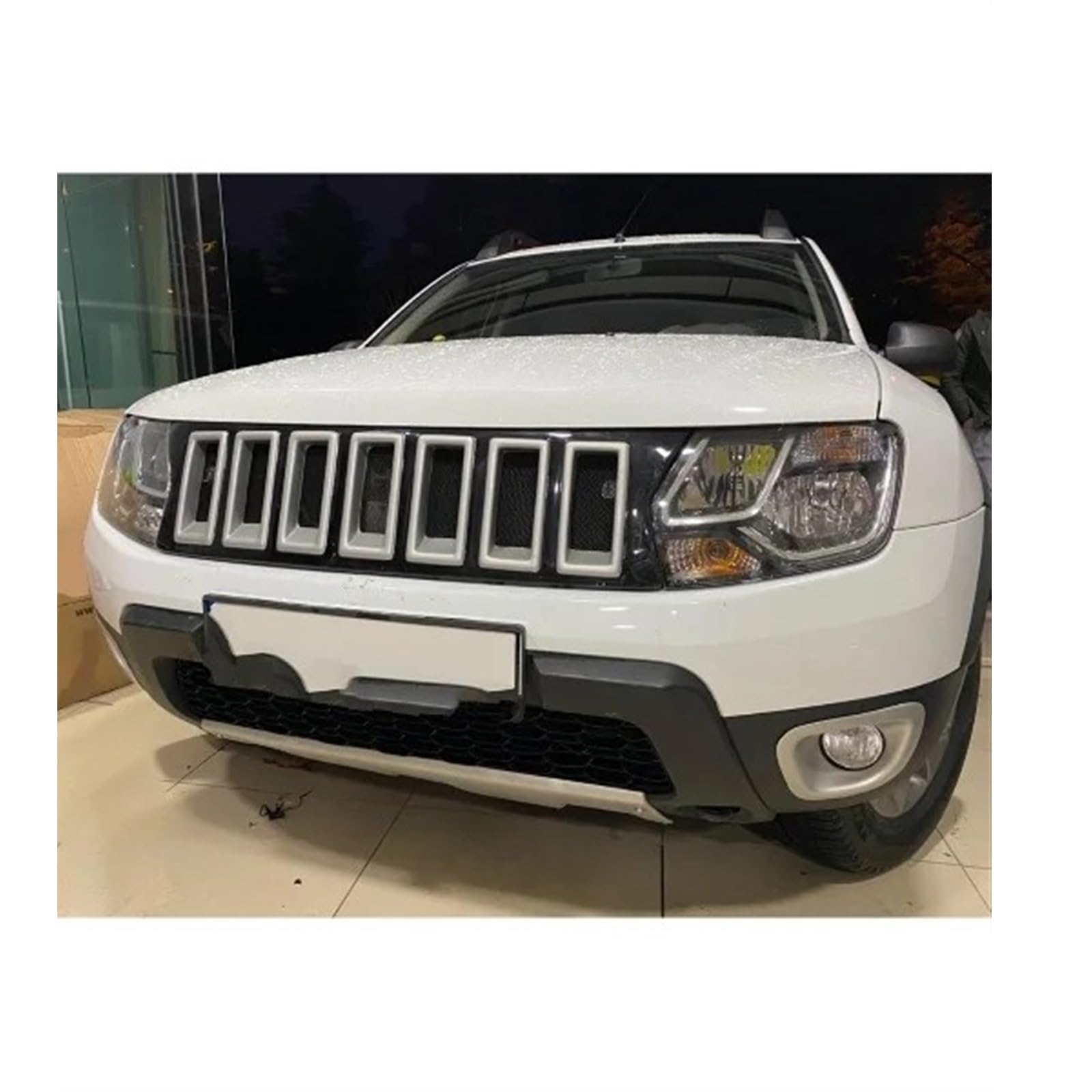 Auto Frontspoiler Für Dacia Für Duster Für Jeep Für Style 2009-2017 Frontgrill Stoßstange Auto Auto Zubehör Body Kit Seitenschweller Frontstoßstangen Ersatz ﻿ ﻿ Vordere Stoßstange Unten(Gray) von DWTNMEX